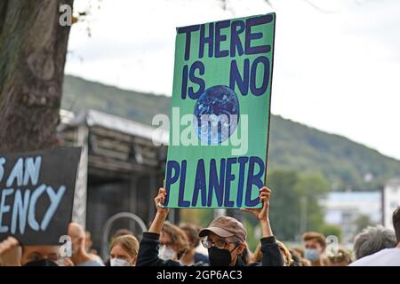 Heidelberg, Germany - 24th September 2021: Protest sign saying `'There is no Planet B' at Global Climate Strike demonstration Stock Photo